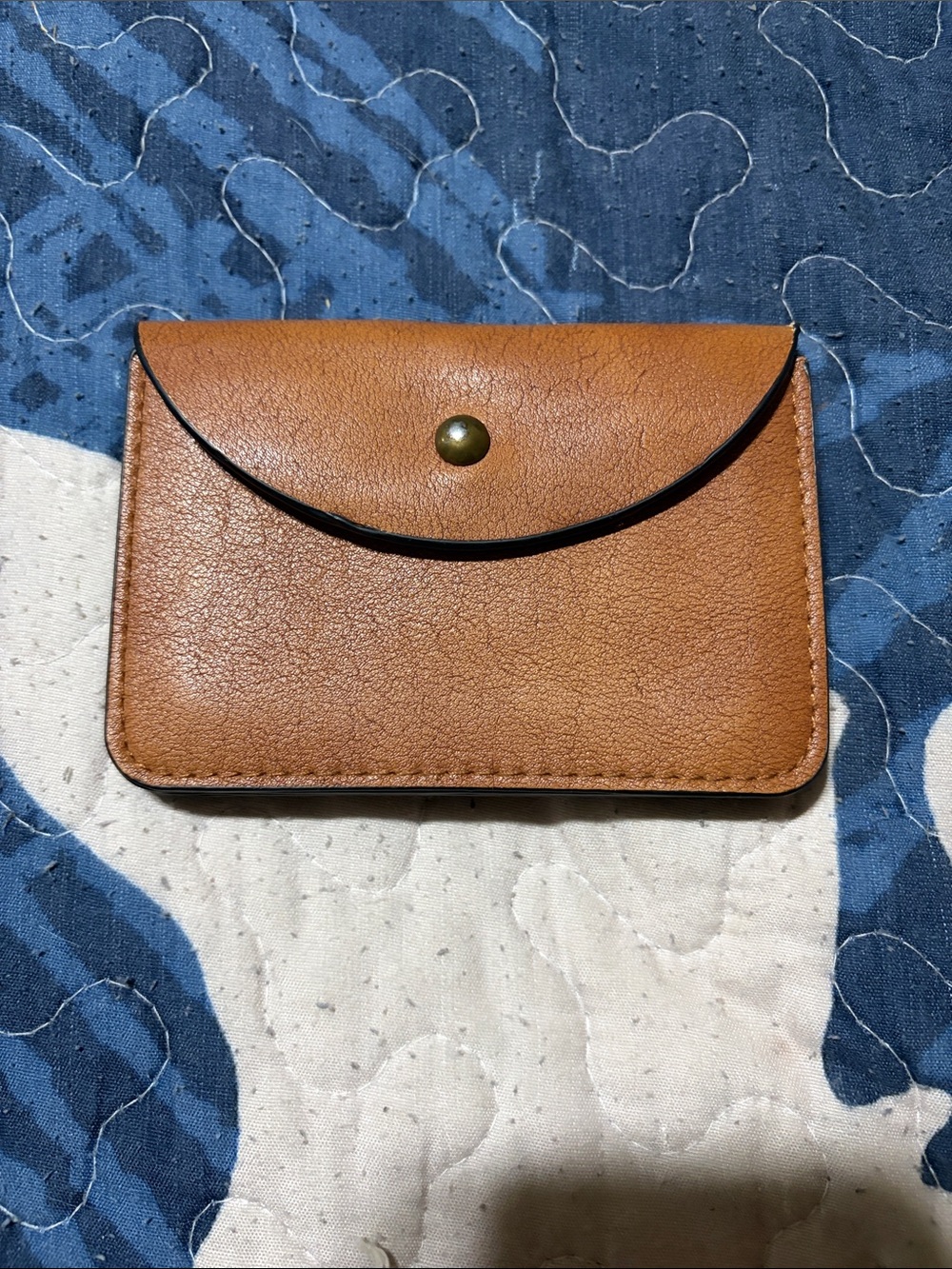 Amazon Tan Leather Snap Card Holder